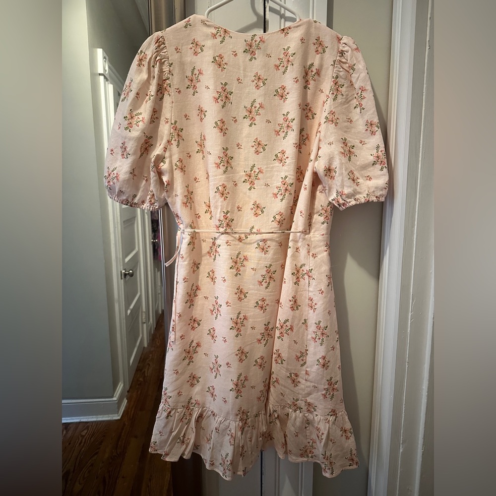 Floral Wrap Dress in Pink - Picture 2 of 4